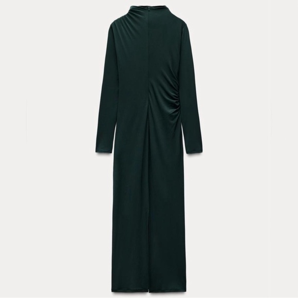 Green draped Zara maxi dress - Picture 3 of 5